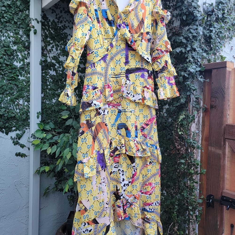 Vibrant Yellow Ruffled Dress - Picture 9 of 10